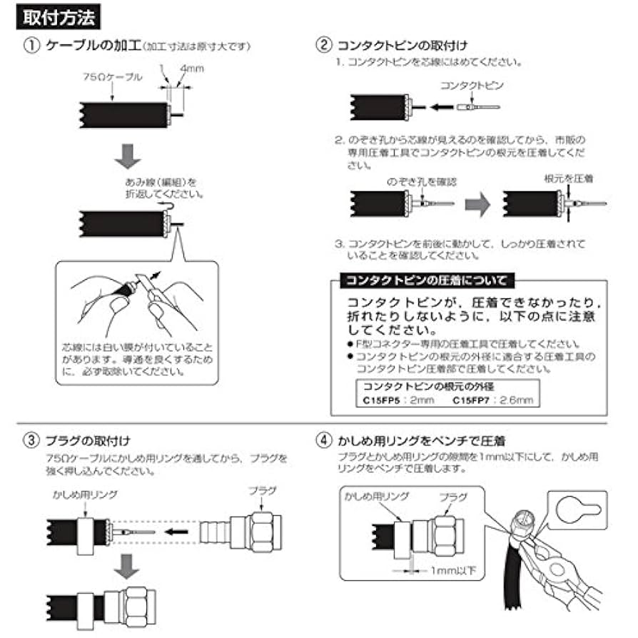 新品、未使用品　マスプロ　F接線C15FP7 30個　個数、価格相談可 C15FP7 C15形 F型プラグ マスプロ電工 7C用 - 【通販モノタロウ】
